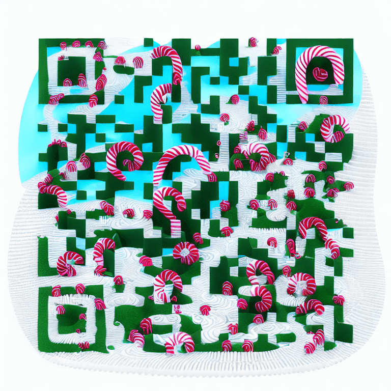 Candy Cane Mania - QR Code Art Qriginals.com