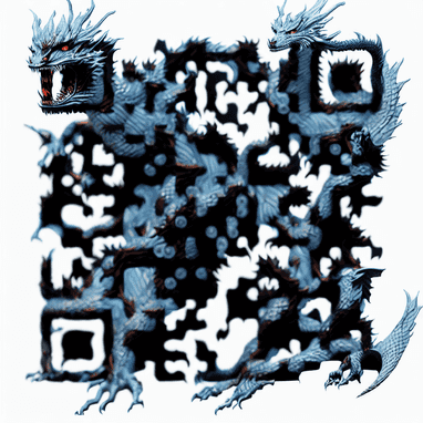 Hallucinating dragons - QR Code Art Qriginals.com