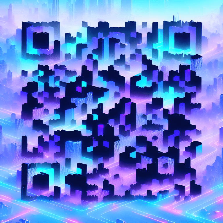 Futuristic City - QR Code Art Qriginals.com